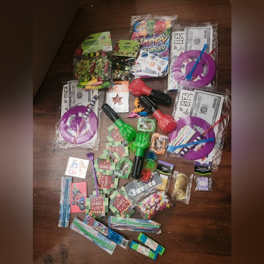 Bundle of Kid's Party Goodie Bag Supplies and Loot Bags (He-Man, Cars, & Trucks)